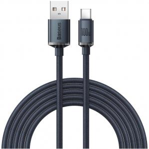 OUTLET: Kabel Baseus Crystal Shine 100W 5A 480Mbps USB-A do USB-C 2m, czarny