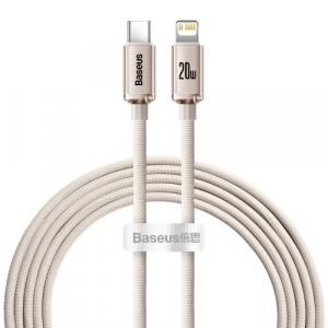 Kabel Baseus Crystal Shine 20W USB-C do Lightning 2m, różowy