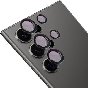 Szkło hartowane na aparat Bizon Glass Snap Lens do Galaxy S25 Ultra, 1 zestaw, czarna ramka