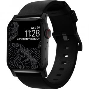 Pasek skórzany Nomad Modern Band do Apple Watch 42/41/40/38 mm, czarny