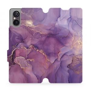 Etui z klapką do Sony Xperia 5 V, Mobiwear Book, fioletowe
