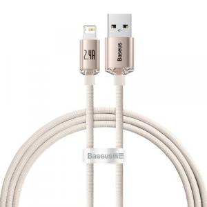 Kabel Baseus Crystal Shine 20W 2,4A USB do Lightning 1,2m, różowy