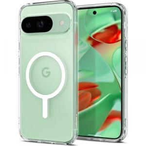 Etui Spigen Ultra Hybrid OneTap Metal Ring do Google Pixel 9 / 9 Pro, przezroczysto-białe