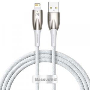 Kabel Baseus Glimmer Series USB-A do Lightning, 2.4A, 480Mb/s, 1m, biały