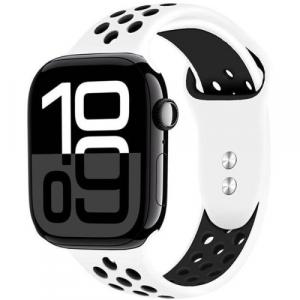 Pasek Crong Duo Sport do Apple Watch 42/41/40/38 mm, biało-czarny