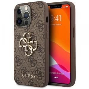 OUTLET: Etui Guess 4G Big Metal Logo iPhone 13 Pro, brązowe