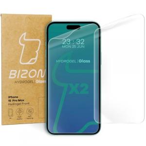 Folia hydrożelowa na ekran Bizon Glass Hydrogel Front do iPhone 15 Plus / 15 Pro Max, 2 sztuki