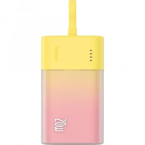 Powerbank Baseus Popsicle iP Edition 5200mAh PD 20W + kabel USB-C / USB-C, różowo-żółty