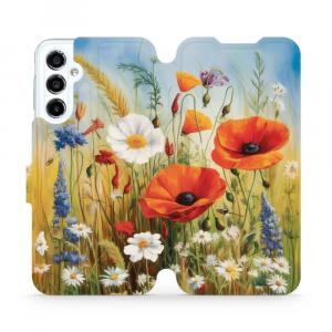 Etui z klapką do Galaxy M34 5G, Mobiwear Book, łąkowe kwiaty