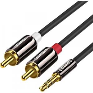 Kabel audio Ugreen 3,5mm mini jack (typ męski) - 2RCA, 2m, czarny