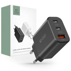 Ładowarka sieciowa Tech-Protect C30W 3-PORT Network 30W USB-C, PD, czarna