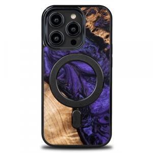 Drewniane etui Bewood do iPhone 15 Pro, Violet MagSafe