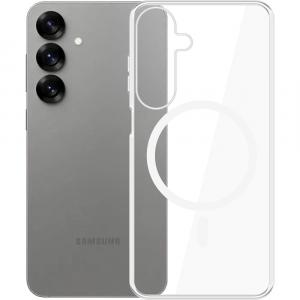 Etui 3mk Clear MagCase do MagSafe, do Galaxy S25 Plus, przezroczysto-białe