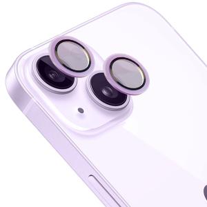 Szkło hartowane na aparat Bizon Glass Snap Lens do iPhone 14/14 Plus, 1 zestaw, fioletowa ramka