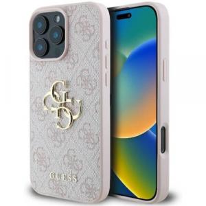 Etui Guess Hardcase 4G Big Metal Logo do iPhone 16 Pro Max, różowe