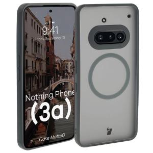 Etui z pierścieniem magnetycznym Bizon Case MatteO do Nothing Phone (3a), przydymione-szare