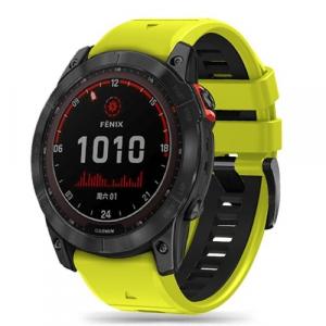 Pasek Tech-Protect Iconband Pro, QuickFit 22mm do Garmin Fenix 7 Pro / 7 / 6 Pro / 6 / 5, limonkowe-czarne