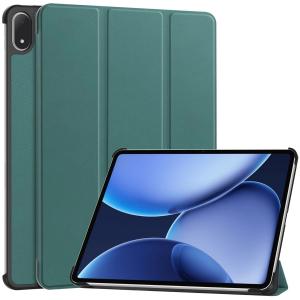 Etui z klapką Bizon Case Tab Croc do OnePlus Pad 3 / 2 Pro / OPPO Pad 4 / 4 Pro, ciemnozielone