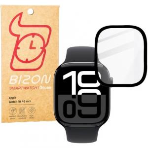 Szkło hybrydowe Bizon Glass Watch Edge Hybrid dla Apple Watch 10 46 mm , czarne