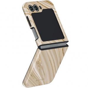 Etui Burga Full Glam Tough do Galaxy Z Flip7 FE / Z Flip6, beżowe wzorzyste