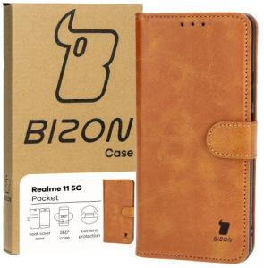 Etui z klapką Bizon Case Pocket do Realme 11 5G, brązowe