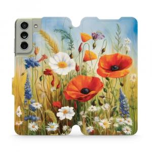 Etui z klapką do Galaxy S21 FE, Mobiwear Book, łąkowe kwiaty