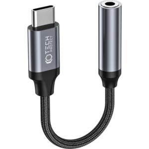 OUTLET: Kabel / adapter Tech-Protect UltraBoost przejściówka do słuchawek USB-C na Mini Jack 3.5mm, czarny