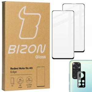 Szkło hartowane Bizon Glass Edge - 2 sztuki + ochrona na obiektyw, Redmi Note 11s 4G