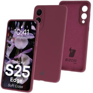 Silikonowe etui Bizon Soft Case do Galaxy S25 Edge, ciemnofioletowe