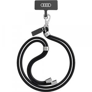 Uniwersalna, regulowana smycz na telefon Audi crossbody AU-CBL6-R8/D1-BK, 120cm, 6mm, czarna