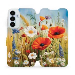 Etui z klapką do Galaxy A25 5G, Mobiwear Book, łąkowe kwiaty