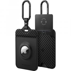 Etui na karty / klucz do Tesli z miejscem na AirTag, Spigen Air Fit Card Holder 2-Pack, czarne