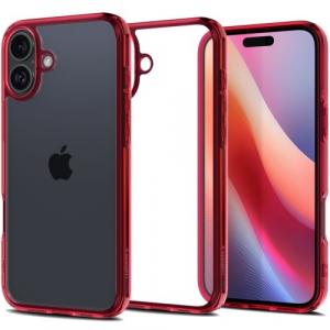 Etui Spigen Ultra Hybrid do iPhone 16, przezroczysto-czerwone