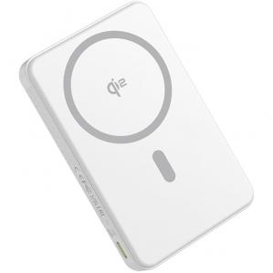 Powerbank indukcyjny Qi2 z kablem w zestawie, Baseus Airpow II do MagSafe, 10 000mAh, 22.5W, USB-C, USB-A, biały