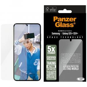 Szkło hartowane z aplikatorem PanzerGlass Ceramic Ultra-Wide Fit + Easy Aligner do Galaxy S25 Plus