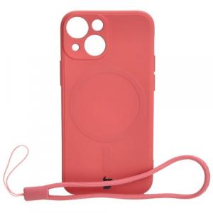 Etui Bizon Case Silicone MagSafe Sq do iPhone 13 Mini, brudny róż