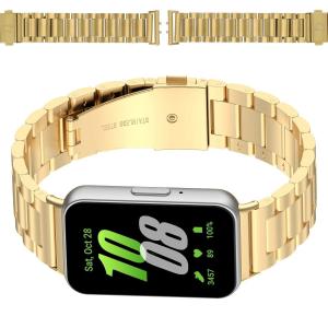 Pasek ze stali nierdzewnej Bizon Strap Watch Aura do Galaxy Fit 3, złoty