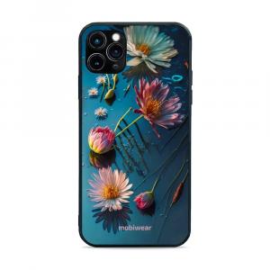 Etui ochronne do iPhone 11 Pro Max, Mobiwear Glossy Case, niebiesko-kwieciste