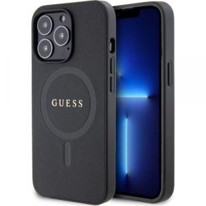 Etui Guess Saffiano Strap MagSafe do iPhone 13 Pro, różowe
