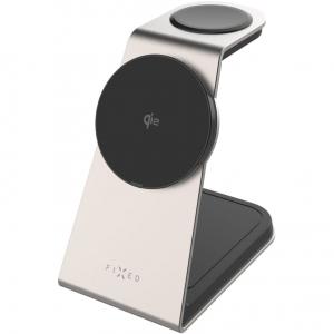 Ładowarka indukcyjna Fixed MagPowerstation Alu 2, 3w1 Qi2 15W dla iPhone z MagSafe / Apple Watch / AirPods, tytanowo-czarny