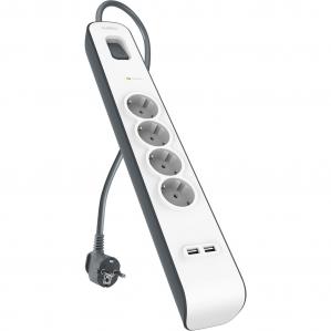 Listwa antyprzepięciowa do 525J Schuko Belkin Connect BSV401VF2M-V2, 4x AC EU Schuko + 2x USB-A