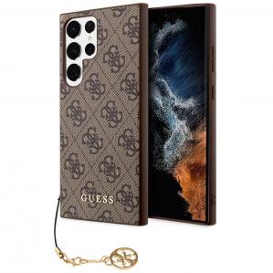 Etui Guess 4G Charms Collection do Galaxy S24 Ultra, brązowe