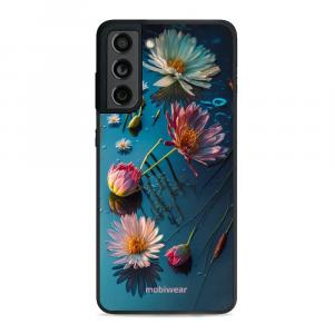 Etui ochronne do Galaxy S21 FE, Mobiwear Glossy Case, niebiesko-kwieciste