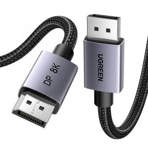 Kabel DisplayPort 1.4 Ugreen DP120, 8K/60Hz oplot 1m, czarno-szary