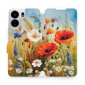 Etui z klapką do Xiaomi Poco C65, Mobiwear Book, łąkowe kwiaty