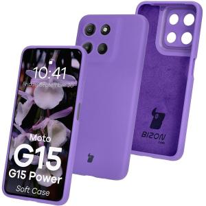 Silikonowe etui Bizon Soft Case do Motorola Moto G15 / G15 Power, fioletowe