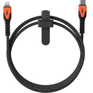 Kabel do ładowania / transmisji danych UAG Rugged Cable USB-C do Lightning, 30W, 480Mbps, 1.5m, czarno-pomarańczowy