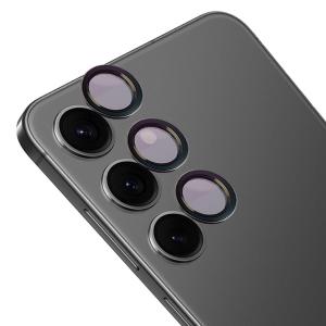 Szkło na aparat z aplikatorem Bizon Glass Snap Lens do Galaxy S24 Plus, 1 zestaw, czarna ramka