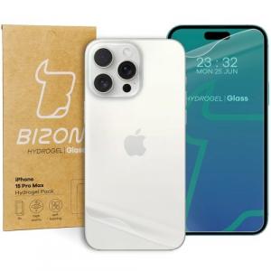 Folia hydrożelowa na tył i przód Bizon Glass Hydrogel Pack do iPhone 15 Pro Max