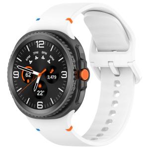 Silikonowy pasek Bizon Strap Watch Silicone G do Galaxy Watch 8 / 8 Classic, biały
